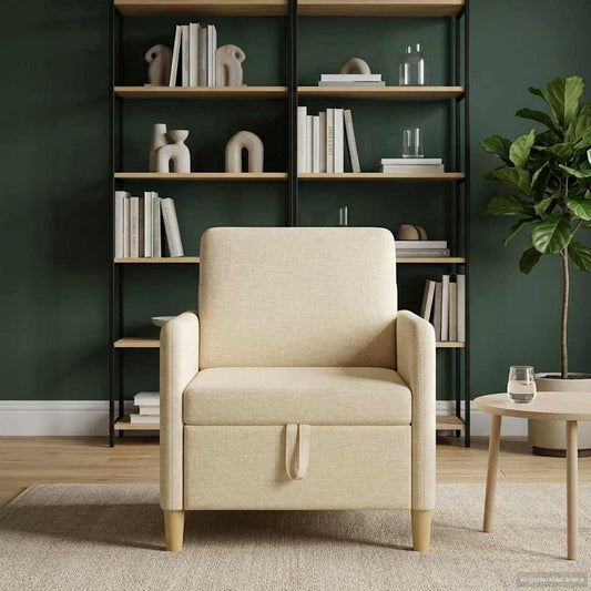 Divano con Storage Crema 72 x 78 x 87 cm Poliestere