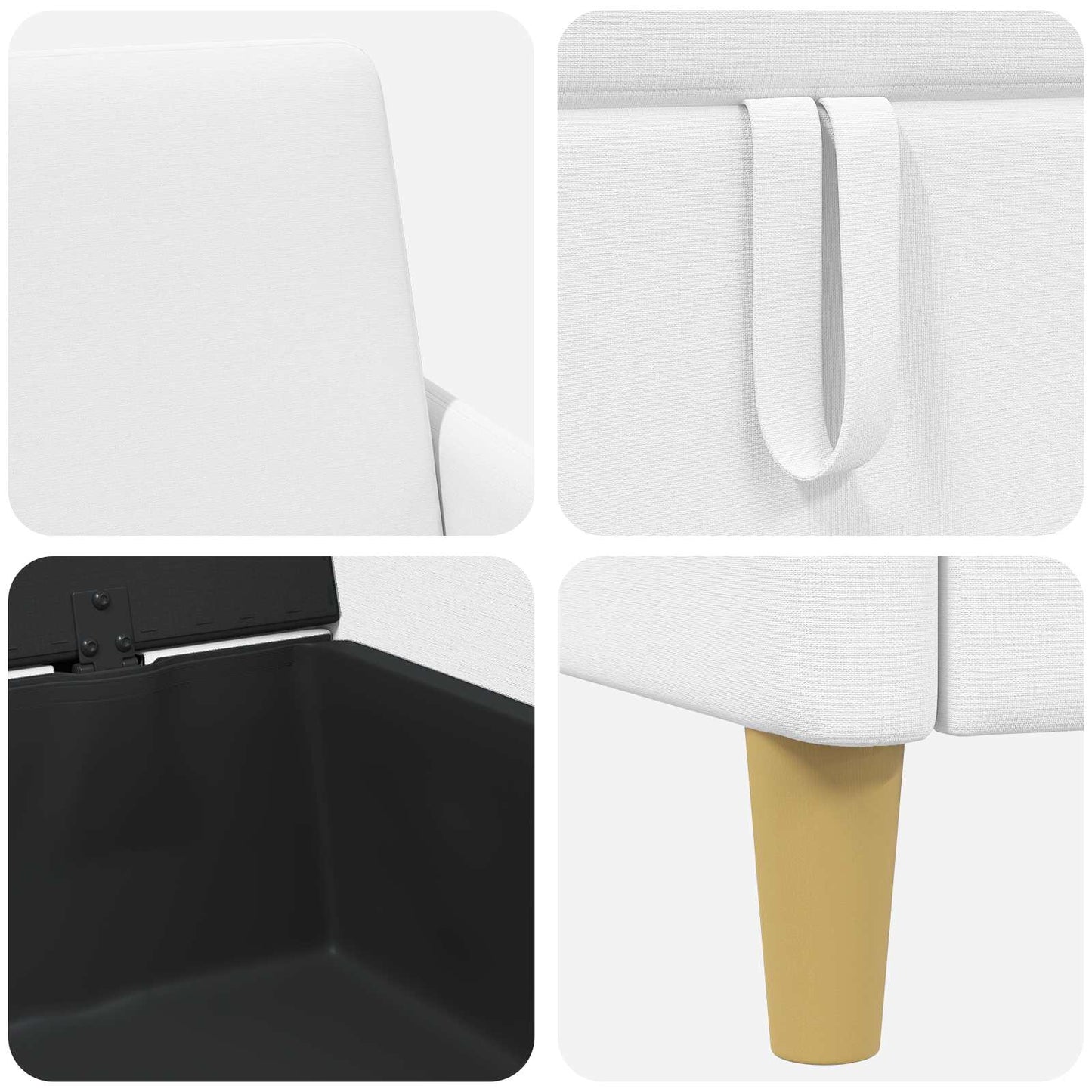 Divano con Storage Bianco 72 x 78 x 87 cm Poliestere | homemem39