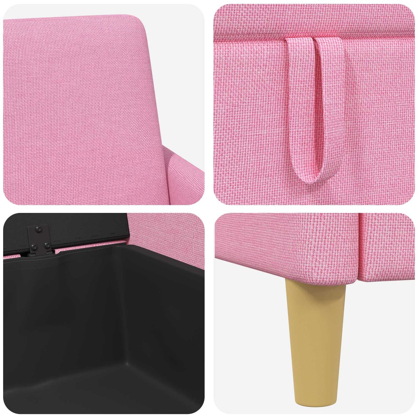 Divano con Storage Rosa 72 x 78 x 87 cm Poliestere | homemem39