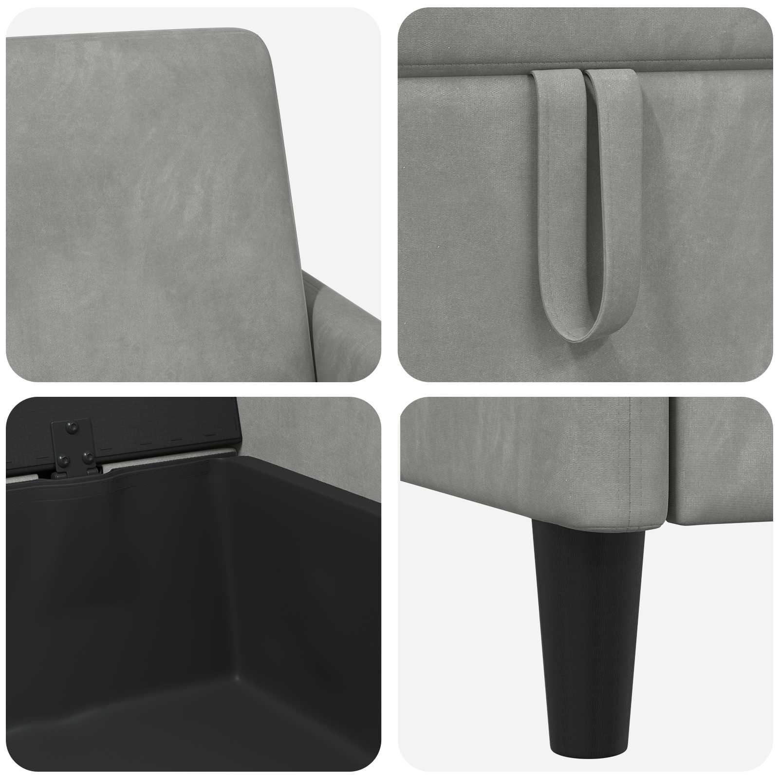 Divano con Storage Grigio Chiaro 72 x 78 x 87 cm Poliestere | homemem39