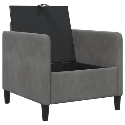 Divano con Storage Grigio Scuro 72 x 78 x 87 cm Poliestere | homemem39