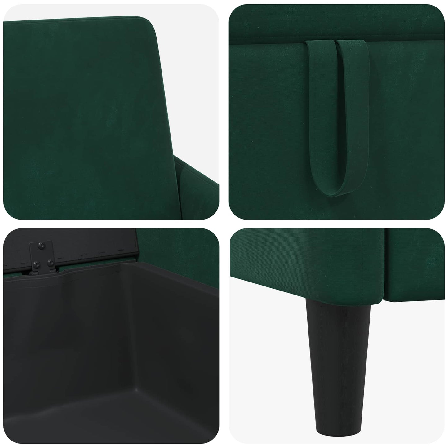 Divano con Storage Verde Scuro 72 x 78 x 87 cm Poliestere | homemem39