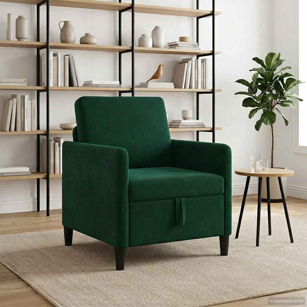 Divano con Storage Verde Scuro 72 x 78 x 87 cm Poliestere | homemem39