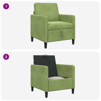 Divano con Storage Verde chiaro 72 x 78 x 87 cm Poliestere | homemem39