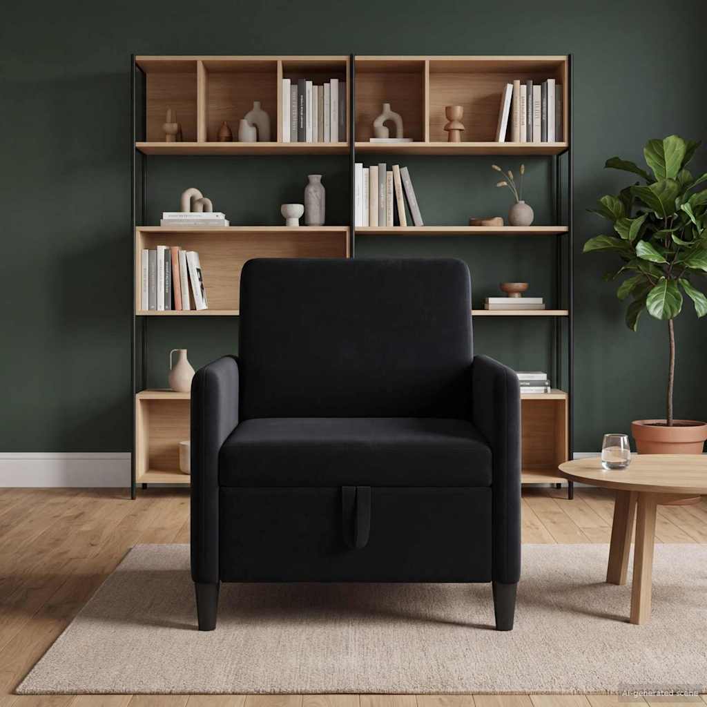 Divano con Storage Nero 72 x 78 x 87 cm Poliestere | homemem39