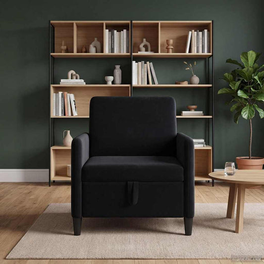 Divano con Storage Nero 72 x 78 x 87 cm Poliestere | homemem39
