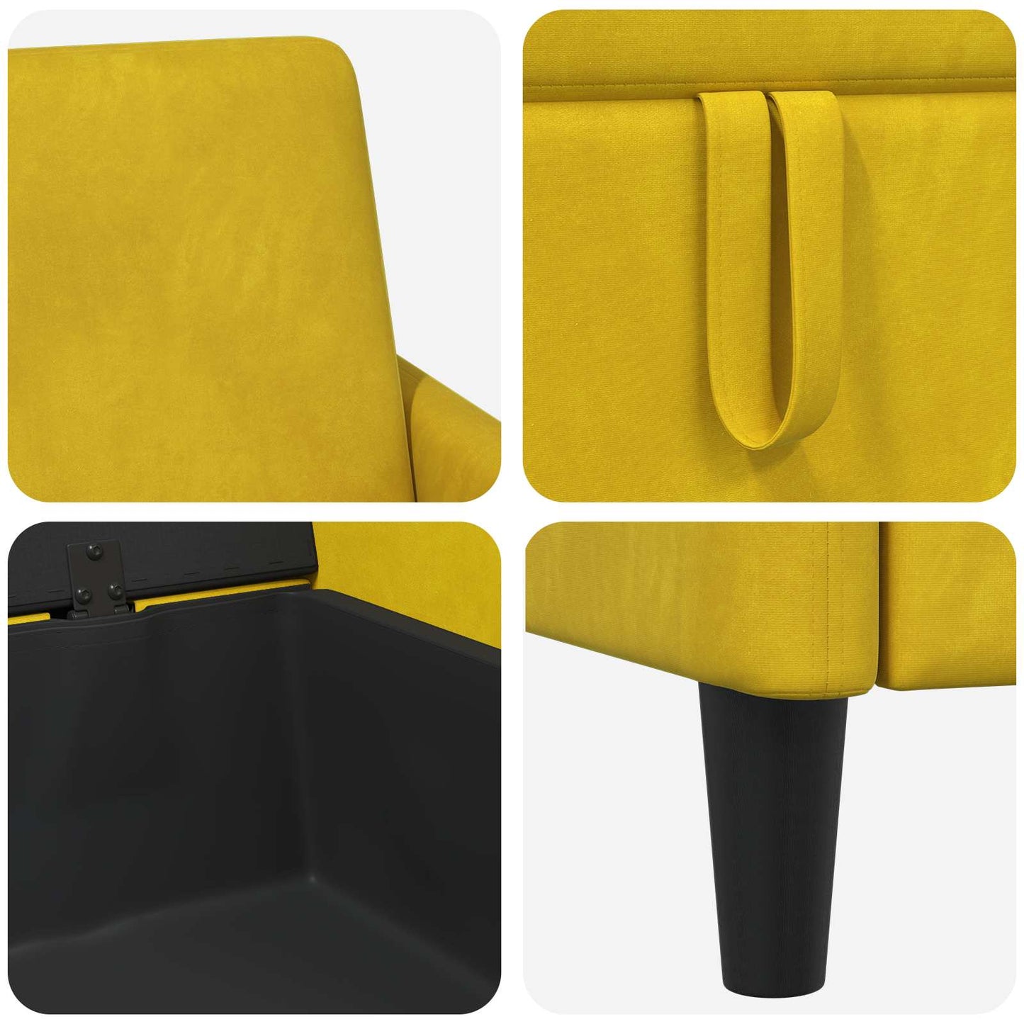 Divano con Storage Giallo 72 x 78 x 87 cm Poliestere | homemem39