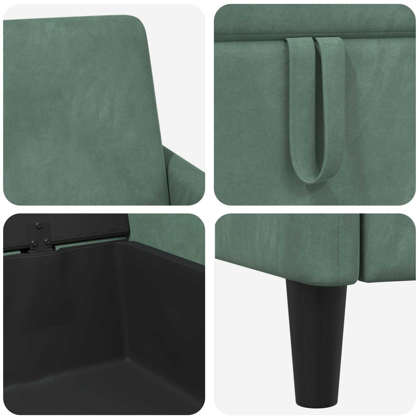 Divano con Storage Verde Mare 72 x 78 x 87 cm Poliestere | homemem39