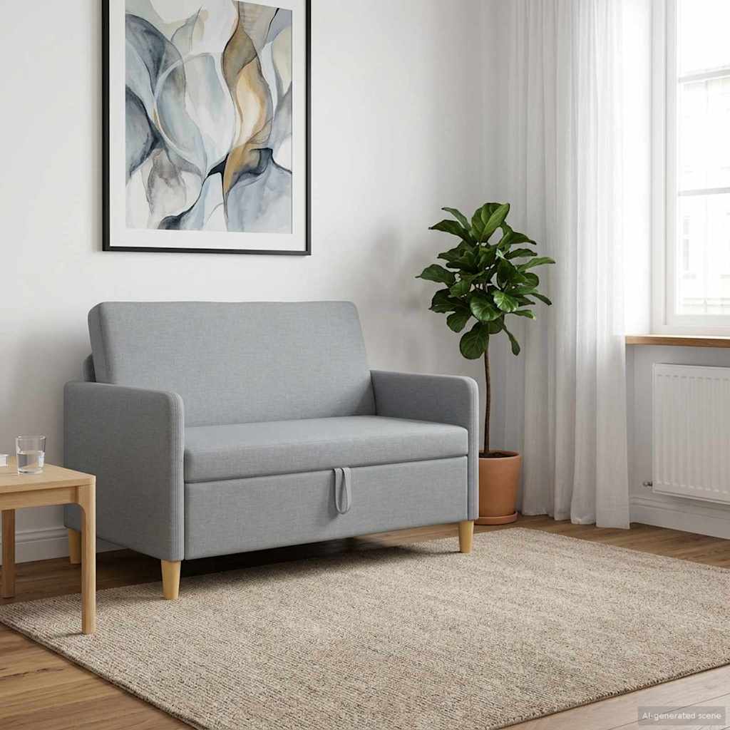 Divano con Storage Grigio Chiaro 122 x 78 x 87 cm Poliestere | homemem39