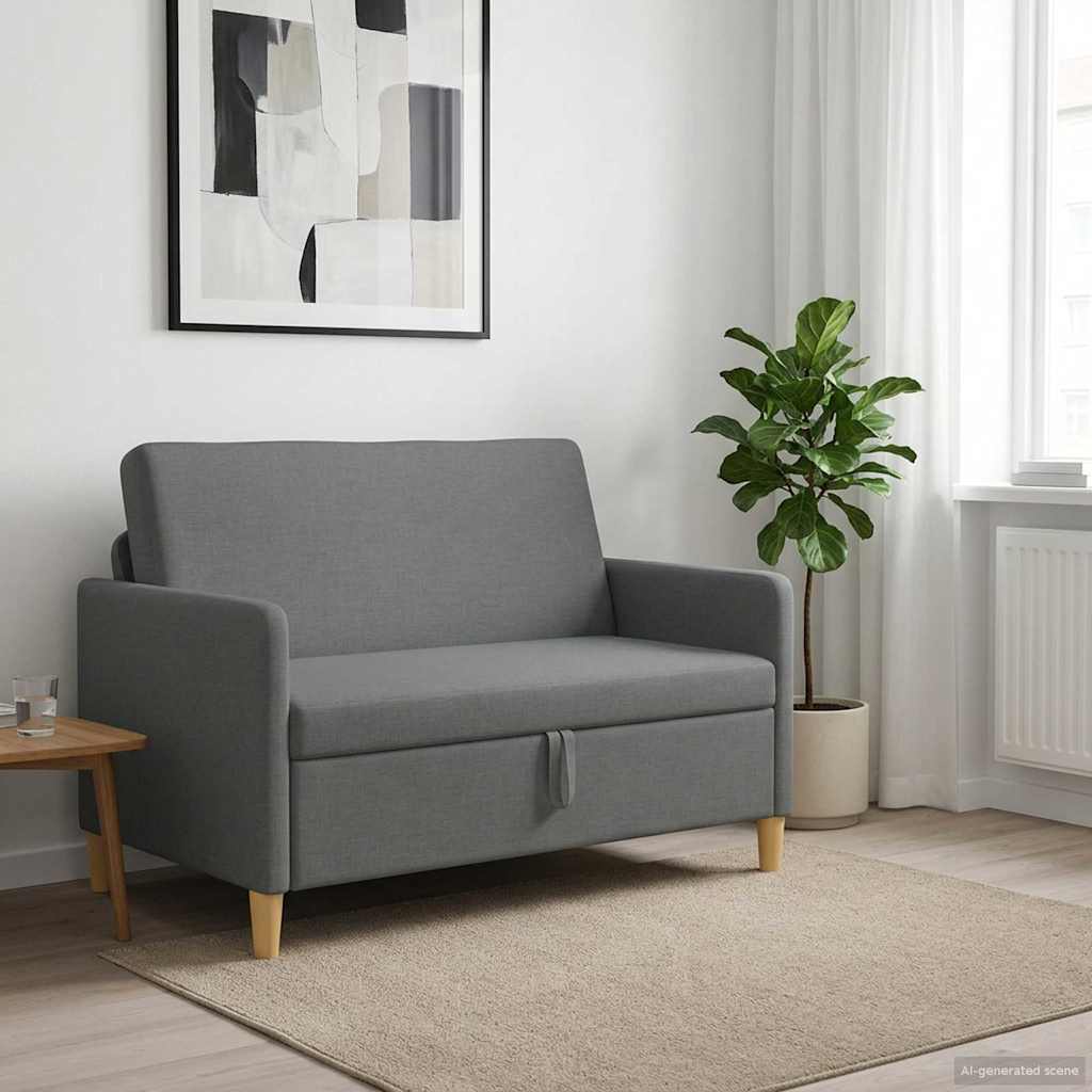 Divano con Storage Grigio Scuro 122 x 78 x 87 cm Poliestere | homemem39