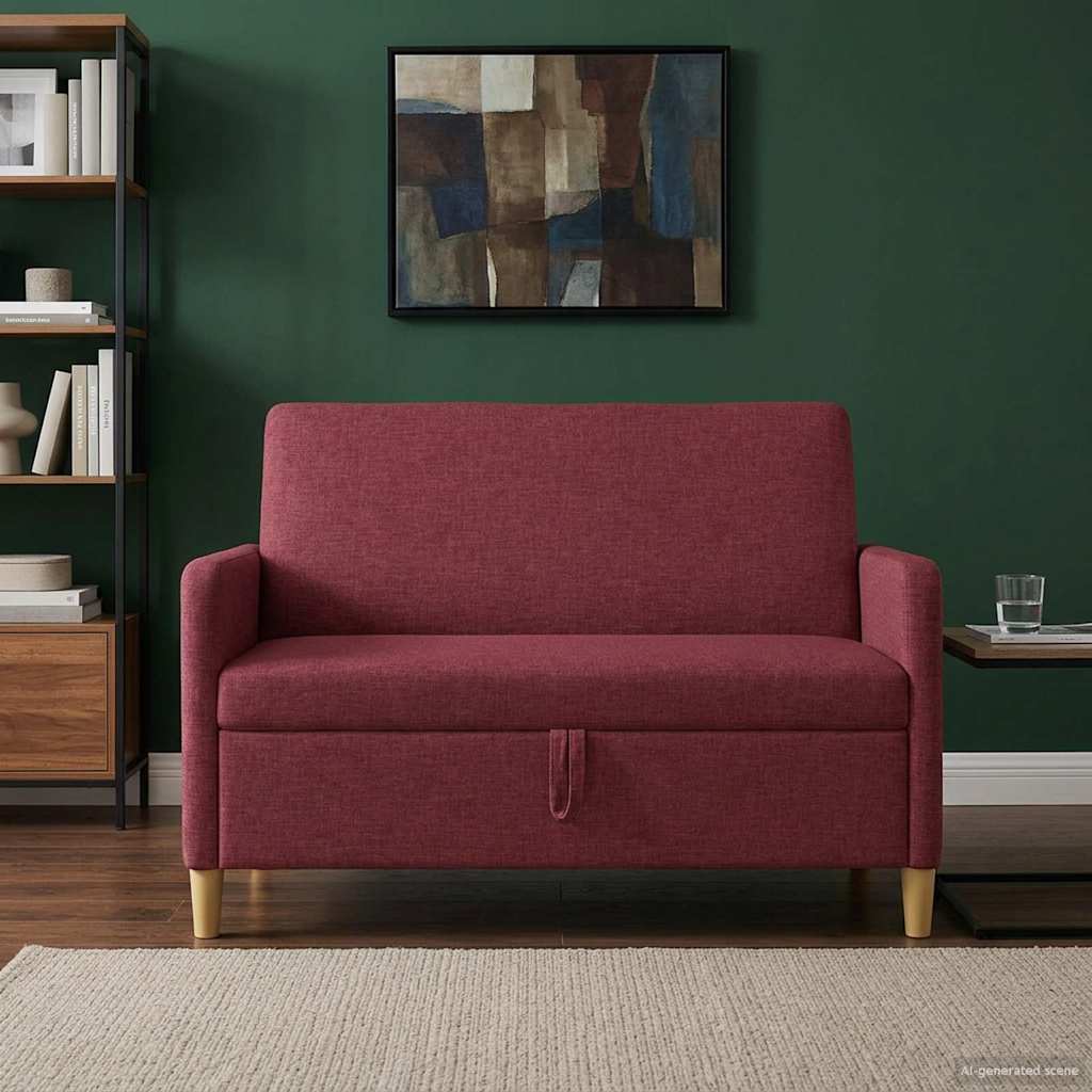 Divano con Storage Rosso Vino 122 x 78 x 87 cm Poliestere | homemem39