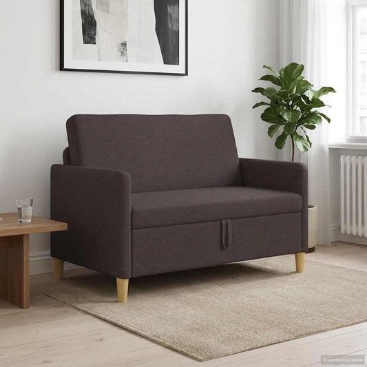 Divano con Storage Marrone Scuro 122 x 78 x 87 cm Poliestere