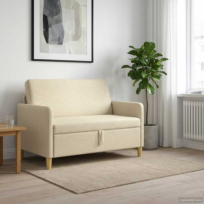 Divano con Storage Crema 122 x 78 x 87 cm Poliestere | homemem39