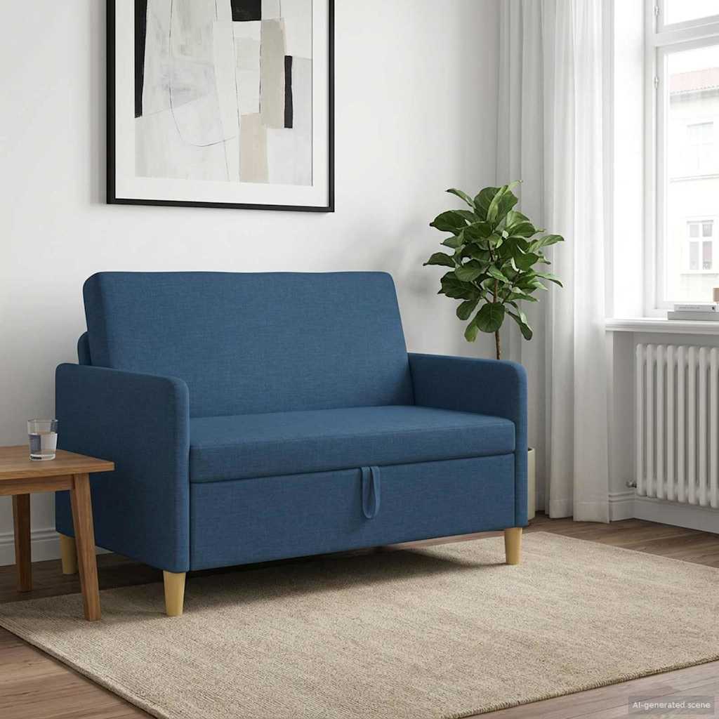 Divano con Storage Blu 122 x 78 x 87 cm Poliestere | homemem39
