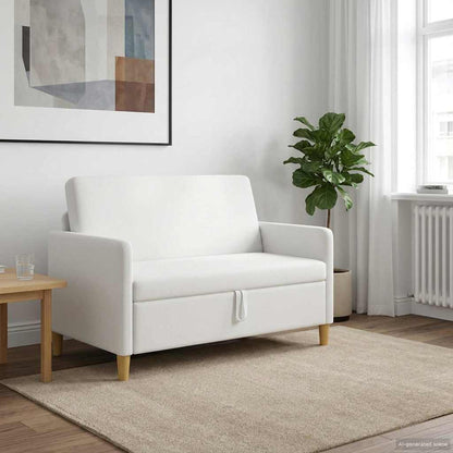 Divano con Storage Bianco 122 x 78 x 87 cm Poliestere | homemem39