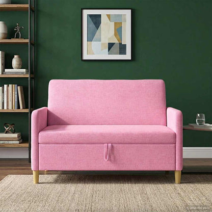 Divano con Storage Rosa 122 x 78 x 87 cm Poliestere