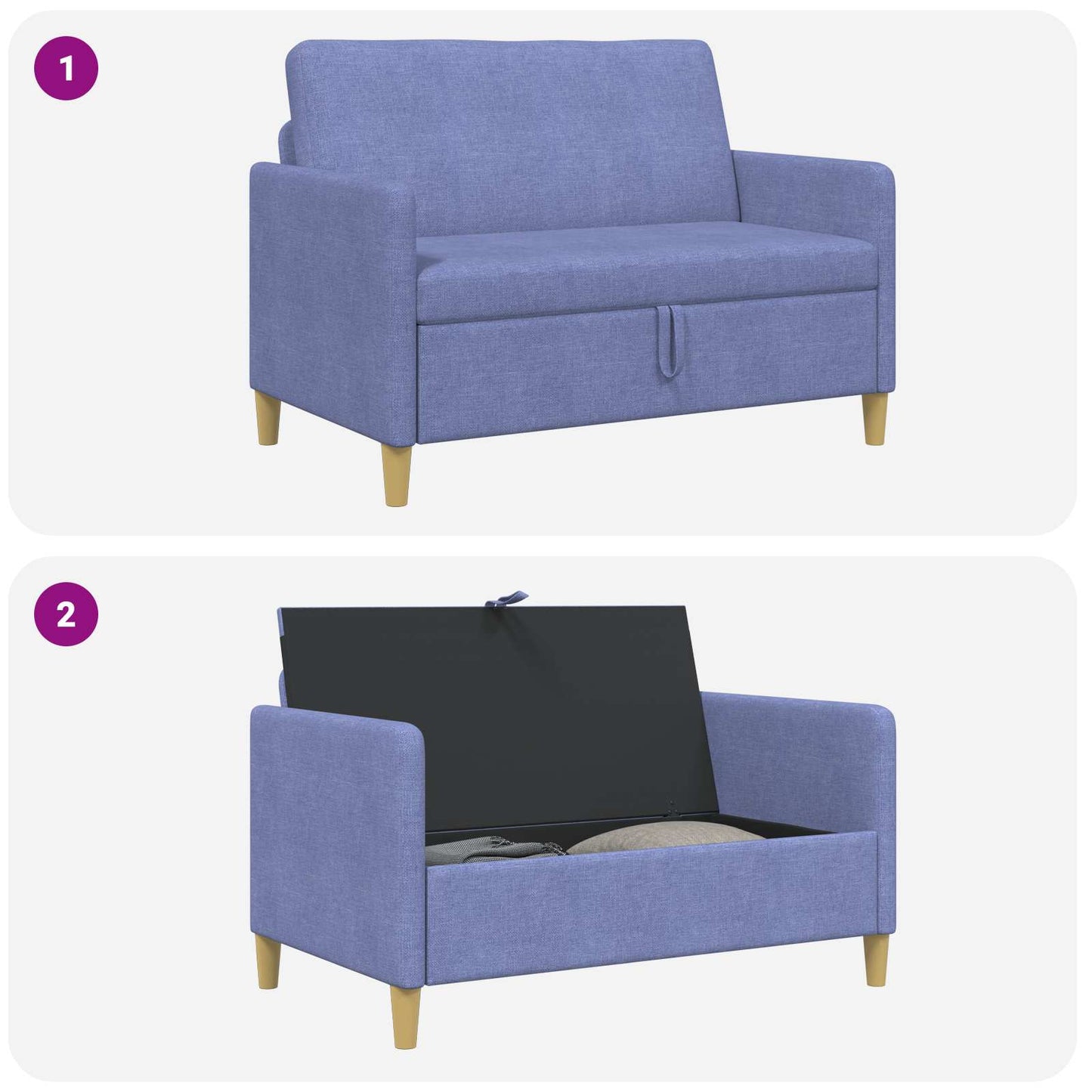 Divano con Storage Blu jeans 122 x 78 x 87 cm Poliestere | homemem39