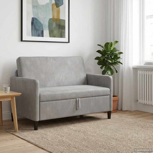 Divano con Storage Grigio Chiaro 122 x 78 x 87 cm Poliestere