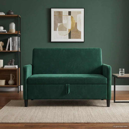 Divano con Storage Verde Scuro 122 x 78 x 87 cm Poliestere | homemem39