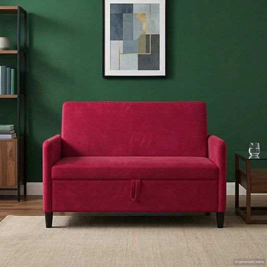 Divano con Storage Rosso Vino 122 x 78 x 87 cm Poliestere | homemem39