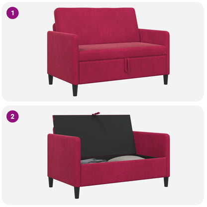 Divano con Storage Rosso Vino 122 x 78 x 87 cm Poliestere | homemem39