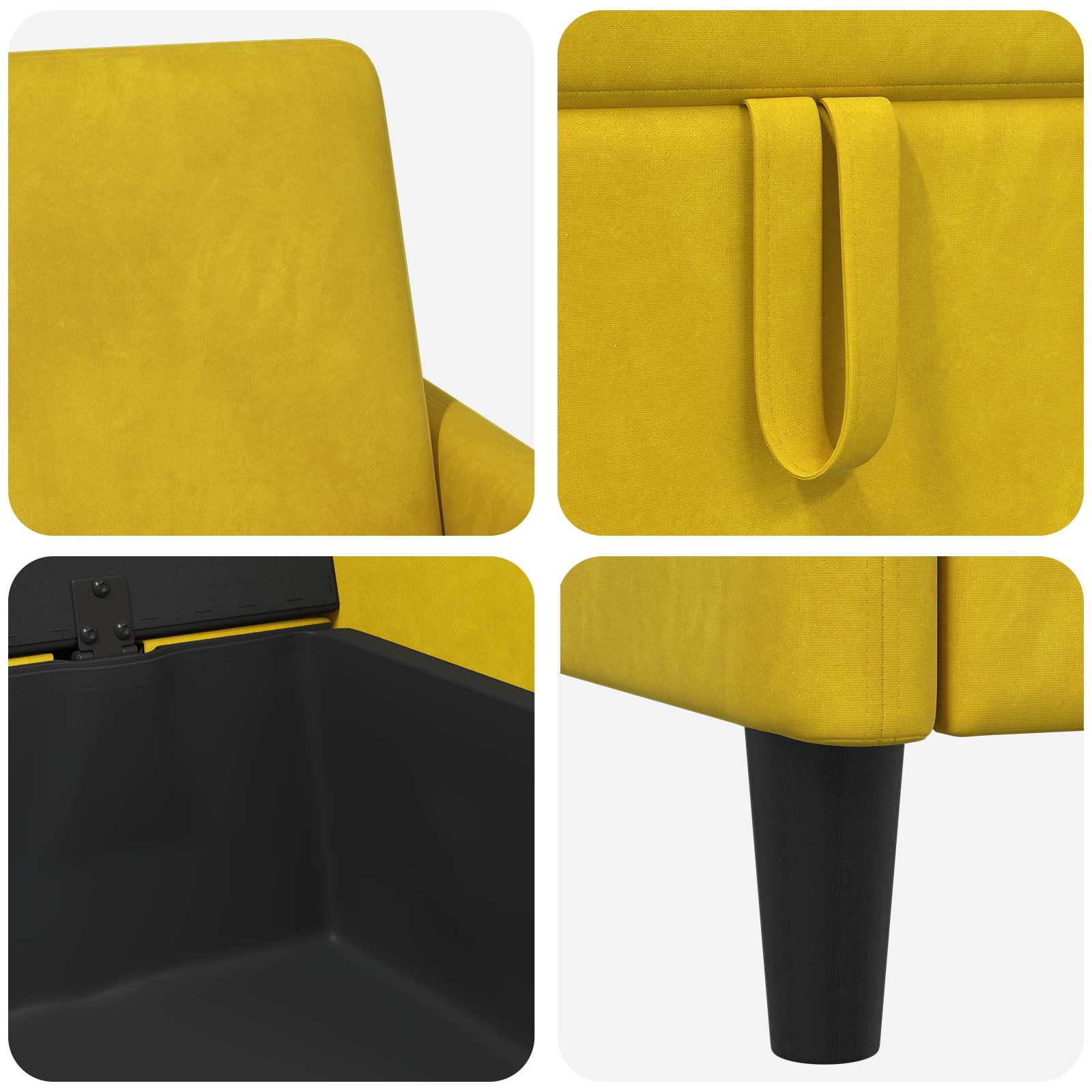 Divano con Storage Giallo 122 x 78 x 87 cm Poliestere | homemem39
