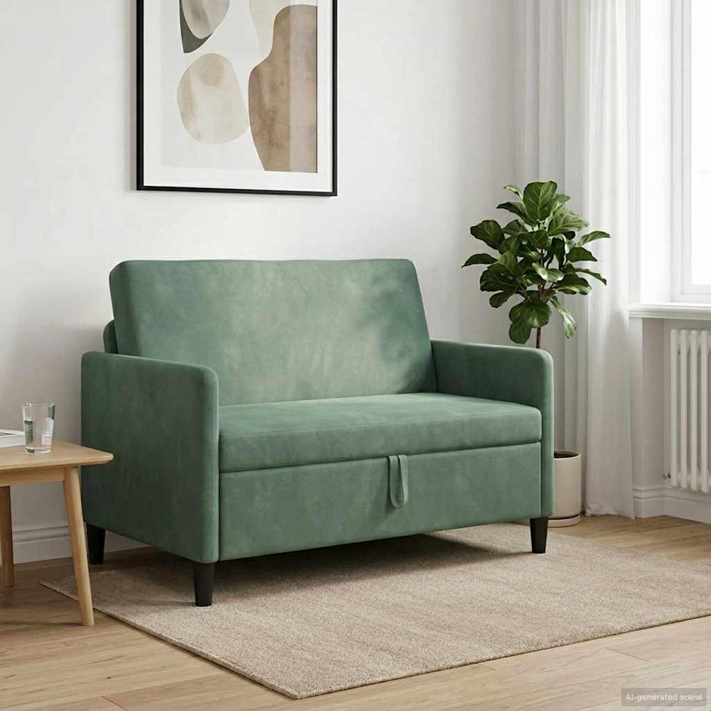 Divano con Storage Verde Mare 122 x 78 x 87 cm Poliestere | homemem39