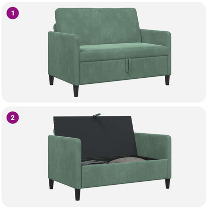 Divano con Storage Verde Mare 122 x 78 x 87 cm Poliestere | homemem39