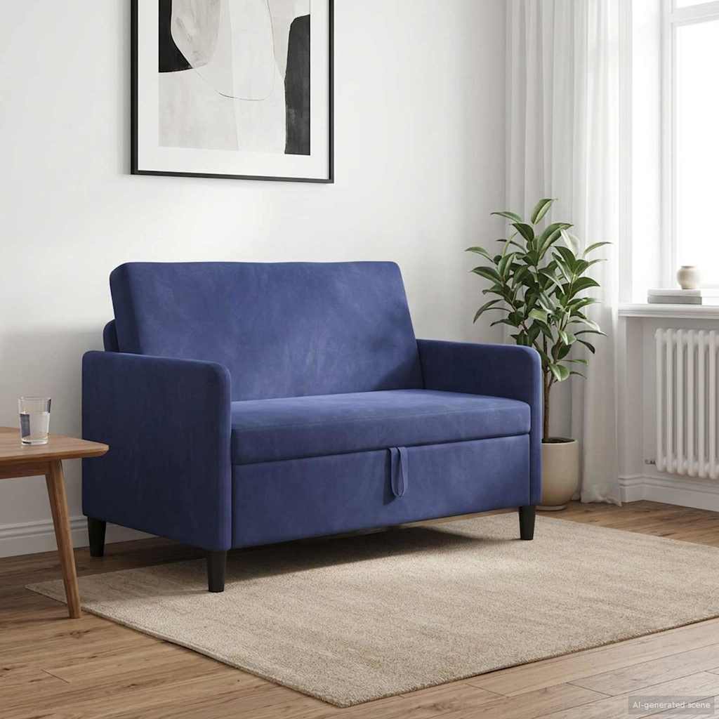 Divano con Storage Blu Polizia 122 x 78 x 87 cm Poliestere | homemem39