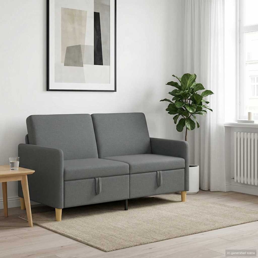 Divano con Storage Grigio Scuro 152 x 78 x 87 cm Poliestere | homemem39