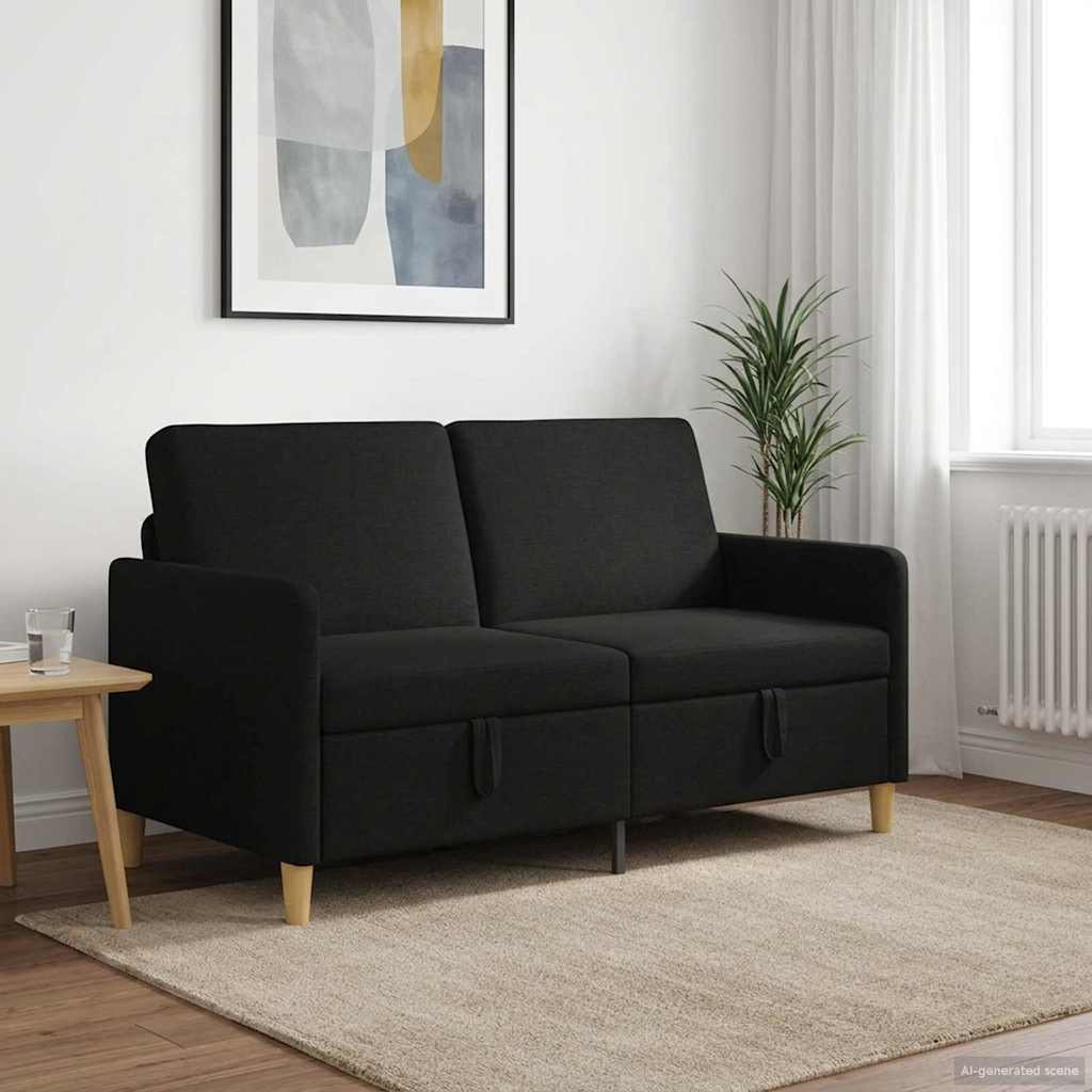 Divano con Storage Nero 152 x 78 x 87 cm Poliestere | homemem39
