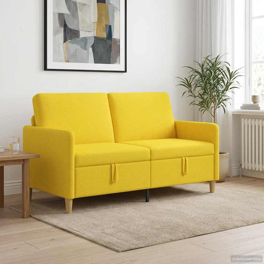 Divano con Storage Giallo Chiaro 152 x 78 x 87 cm Poliestere | homemem39