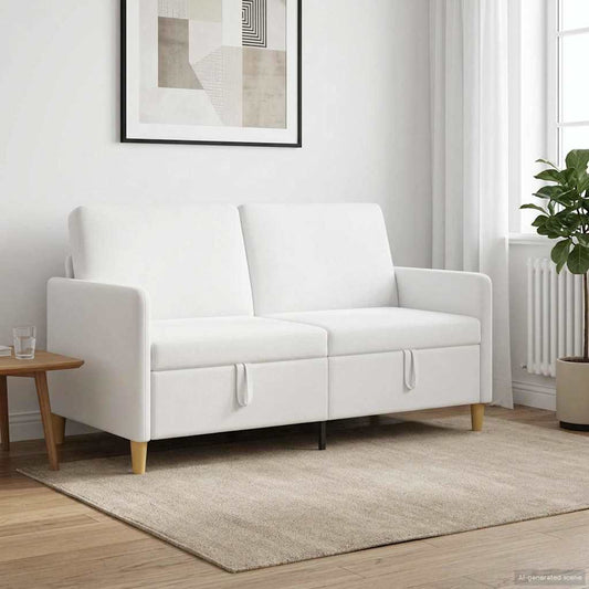 Divano con Storage Bianco 152 x 78 x 87 cm Poliestere | homemem39