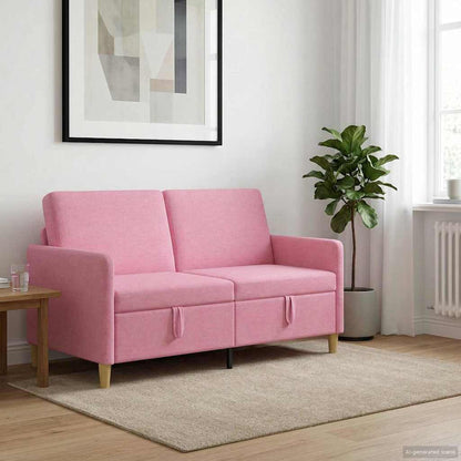 Divano con Storage Rosa 152 x 78 x 87 cm Poliestere | homemem39