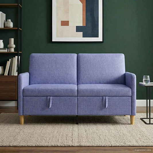Divano con Storage Blu jeans 152 x 78 x 87 cm Poliestere | homemem39