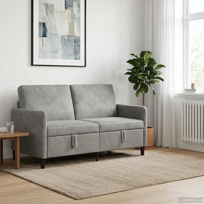 Divano con Storage Grigio Chiaro 152 x 78 x 87 cm Poliestere | homemem39