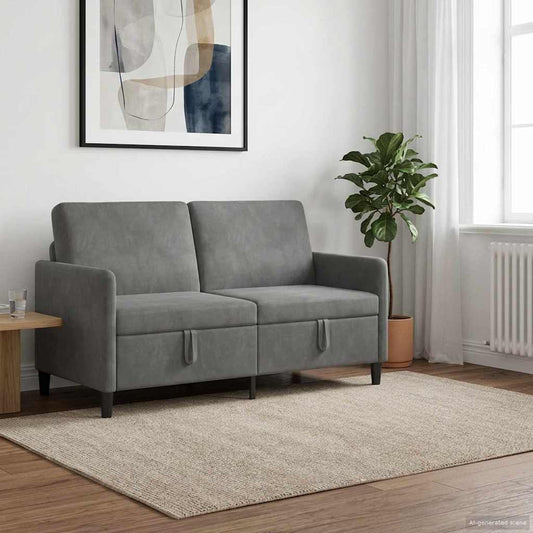 Divano con Storage Grigio Scuro 152 x 78 x 87 cm Poliestere | homemem39
