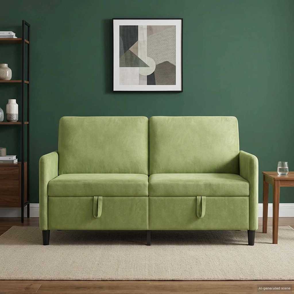 Divano con Storage Verde chiaro 152 x 78 x 87 cm Poliestere | homemem39