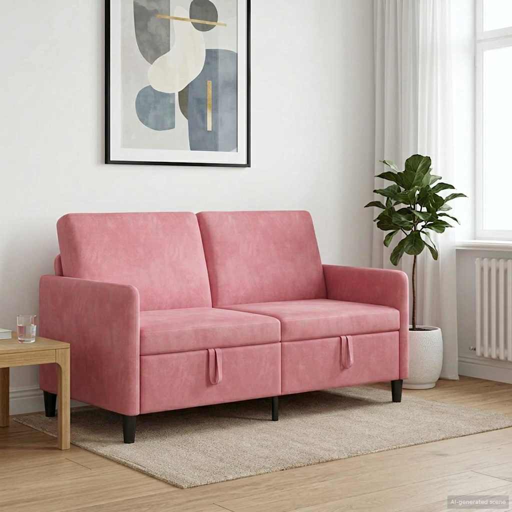 Divano con Storage Rosa 152 x 78 x 87 cm Poliestere | homemem39