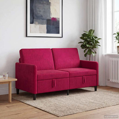 Divano con Storage Rosso Vino 152 x 78 x 87 cm Poliestere | homemem39