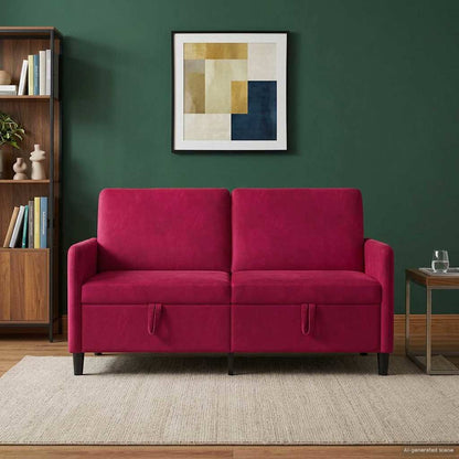Divano con Storage Rosso Vino 152 x 78 x 87 cm Poliestere | homemem39