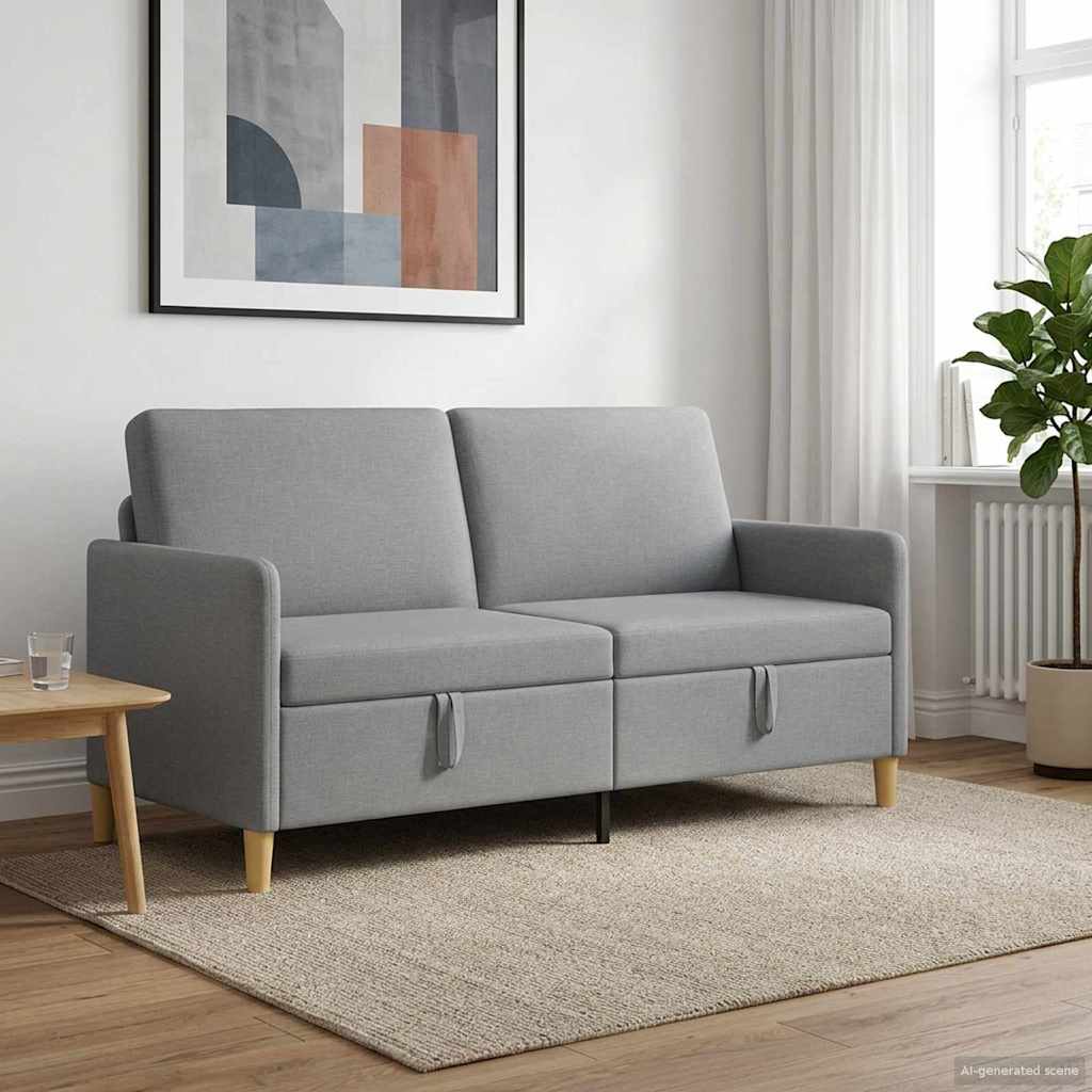 Divano con Storage Grigio Chiaro 172 x 78 x 87 cm Poliestere | homemem39