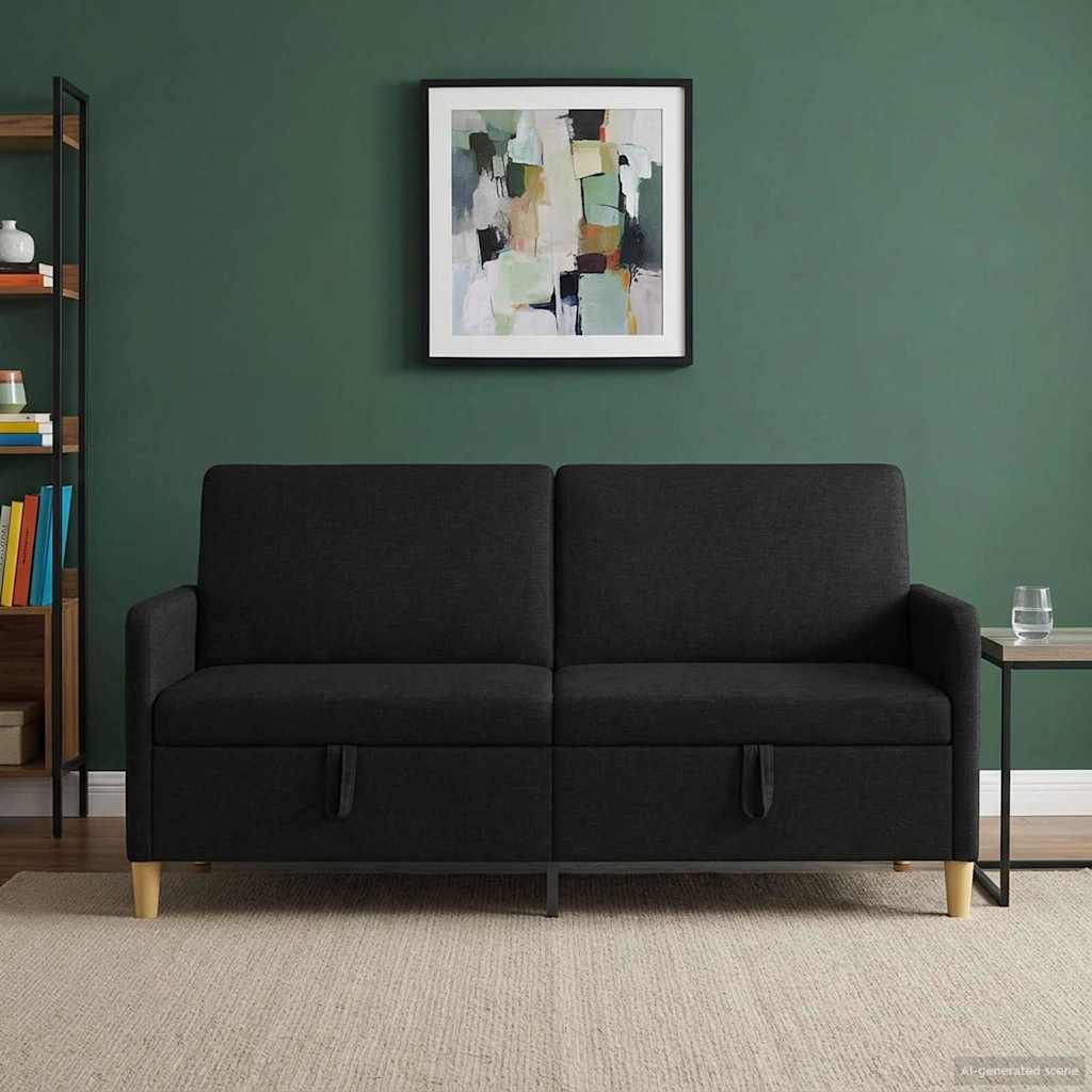 Divano con Storage Nero 172 x 78 x 87 cm Poliestere | homemem39