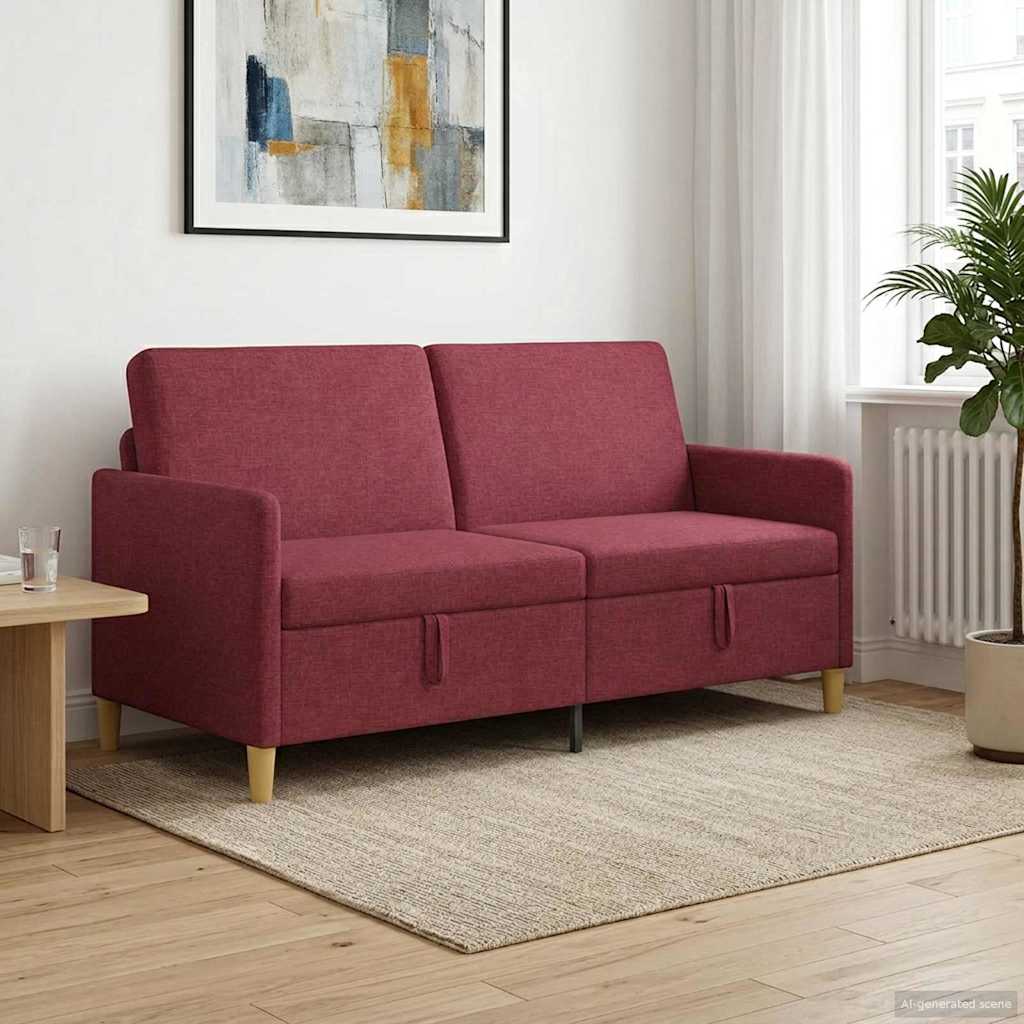 Divano con Storage Rosso Vino 172 x 78 x 87 cm Poliestere | homemem39