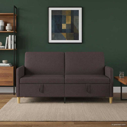 Divano con Storage Marrone Scuro 172 x 78 x 87 cm Poliestere | homemem39