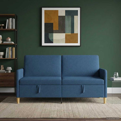 Divano con Storage Blu 172 x 78 x 87 cm Poliestere | homemem39