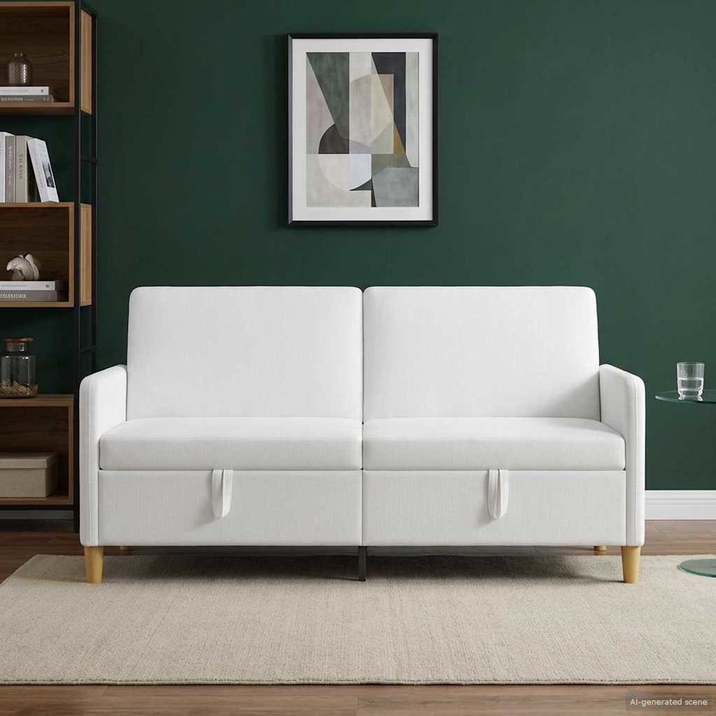 Divano con Storage Bianco 172 x 78 x 87 cm Poliestere | homemem39