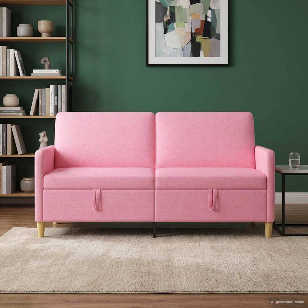 Divano con Storage Rosa 172 x 78 x 87 cm Poliestere | homemem39