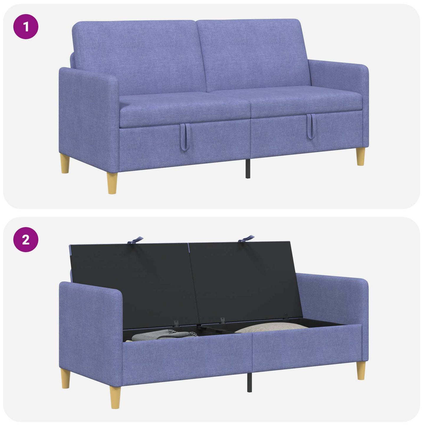 Divano con Storage Blu jeans 172 x 78 x 87 cm Poliestere | homemem39