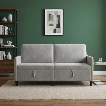 Divano con Storage Grigio Chiaro 172 x 78 x 87 cm Poliestere | homemem39